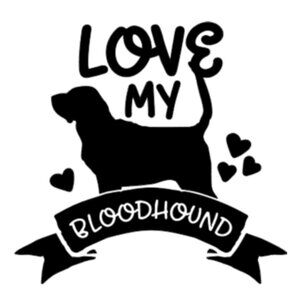 love my bloodhound dog pet  vinyl decal select color 5"